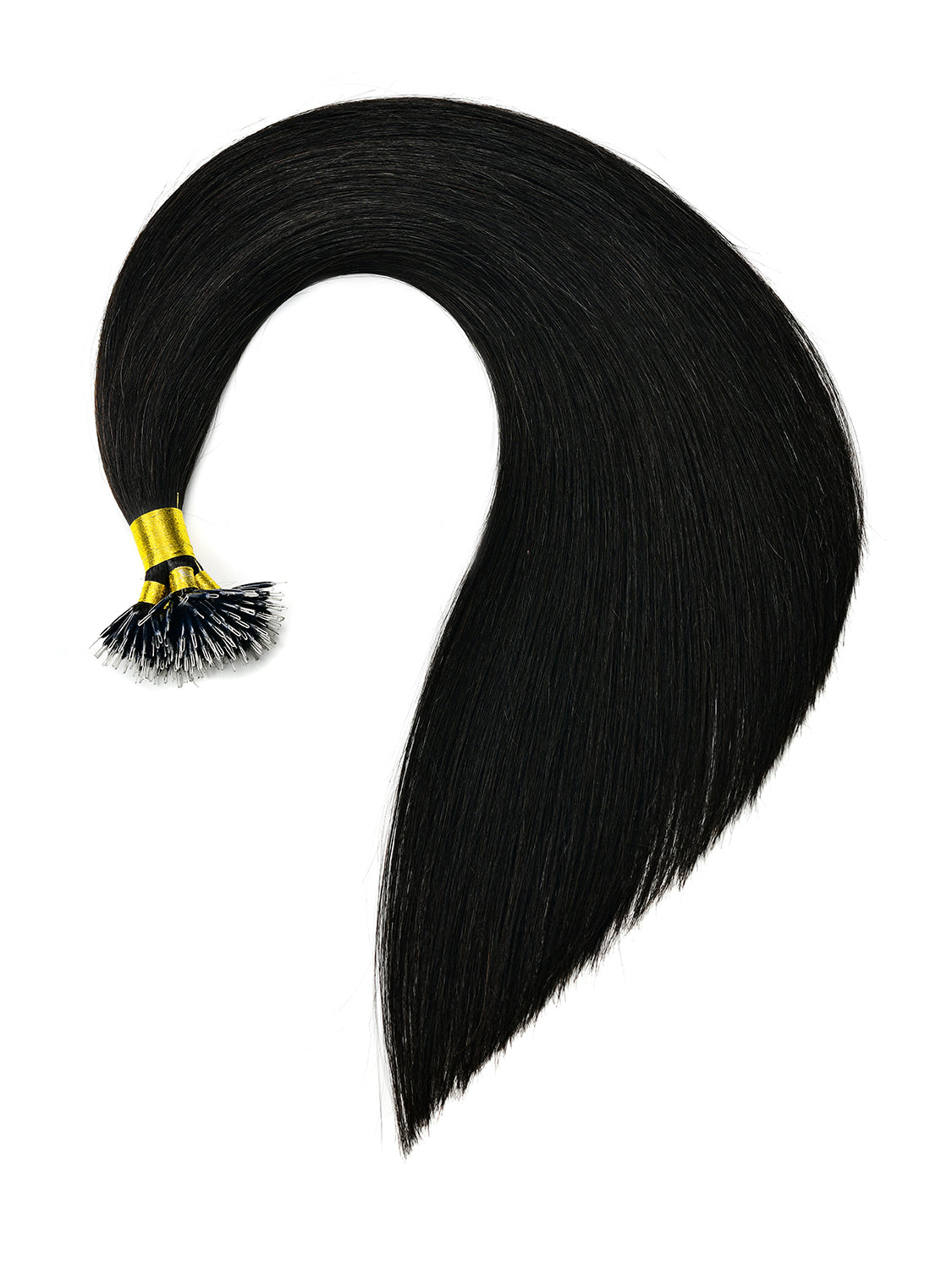 Gix Straight Nano Ring Hair Extensions #1B