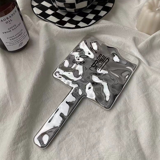 Handheld makeup mirror ins style household mirror female portable portable retro handheld mirror handle mirror