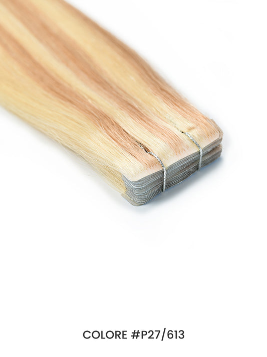 Gix Straight Invisible Tape Hair Extensions #P27/613