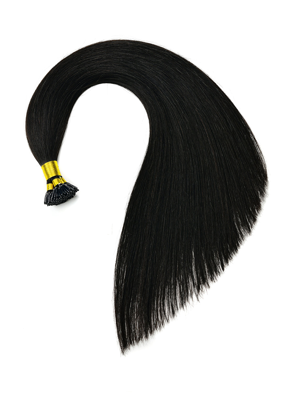 Gix Straight I-tip Hair Extensions #1B