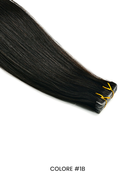 Gix Straight Invisible Tape Hair Extensions #1B