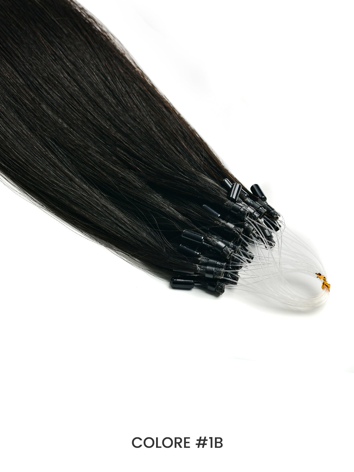 Gix Straight Micro Loop Hair Extensions #1B