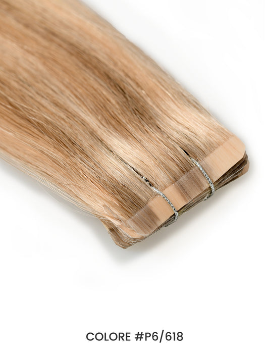 Gix Straight Classic Tape Hair Extensions #P6/18