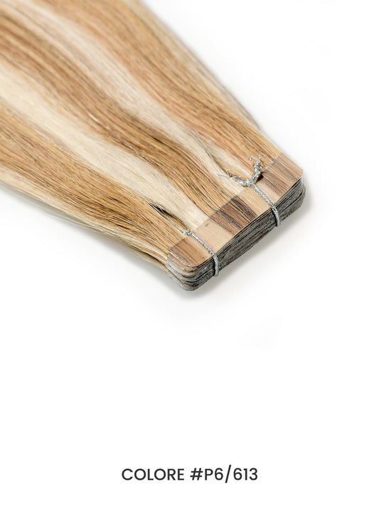 Gix Straight Classic Tape Hair Extensions #P6/613