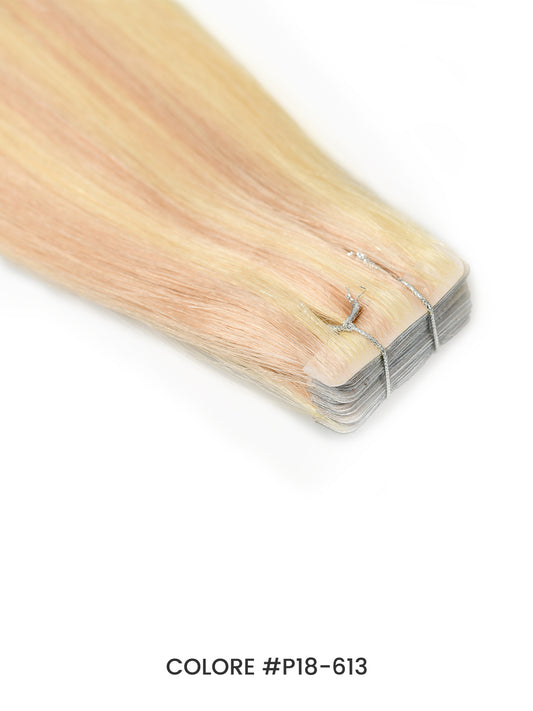 Gix Straight Invisible Tape Hair Extensions P18/613