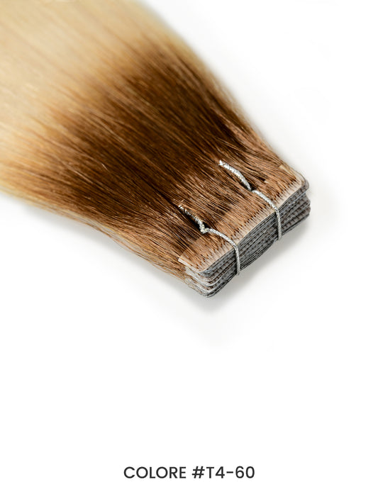 Gix Straight Invisible Tape Hair Extensions #T4/60