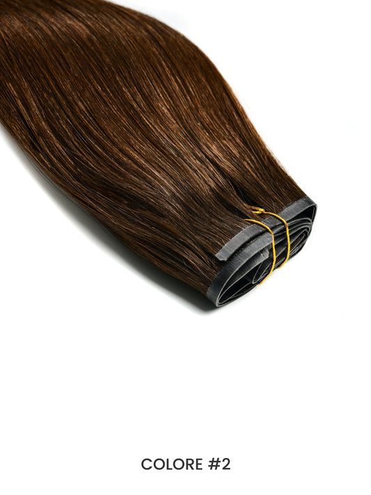 Gix Straight Tape-in Clips Hair Extension #2 7Pcs 16Clips
